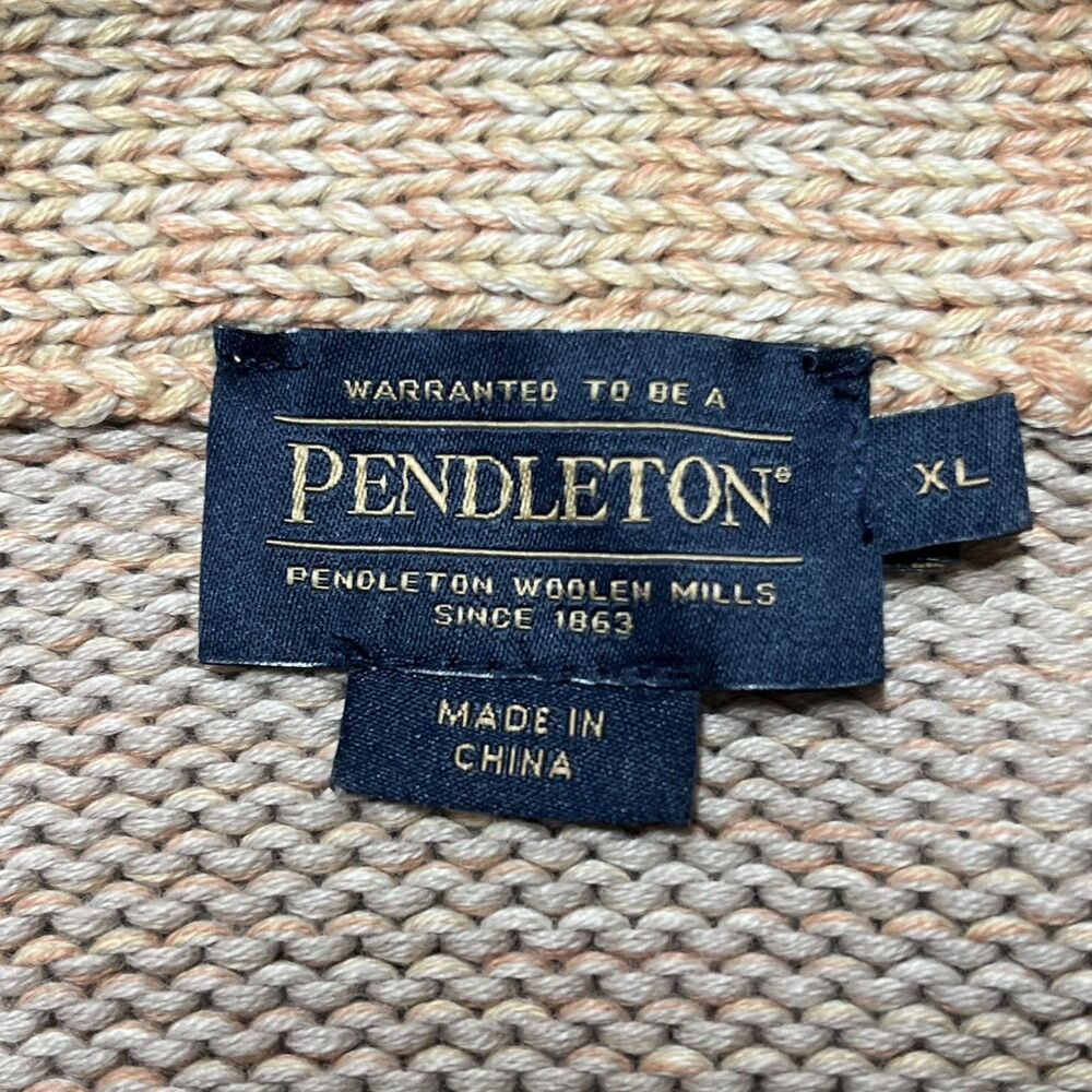 Pendleton Monterey Cardigan Sweater Womens XL Belted Aztec Southwestern Cotton - Picture 4 of 12